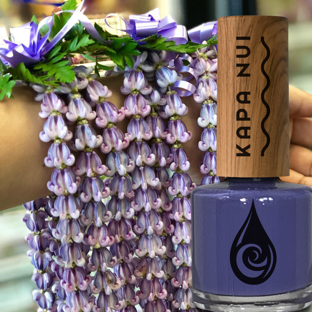 water based nail polish toxin free in liliu 9ml bottle with crown flower leis