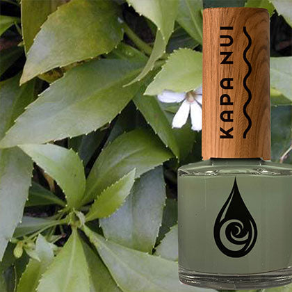 naupaka non toxic nail polish bottle next to naupaka plant