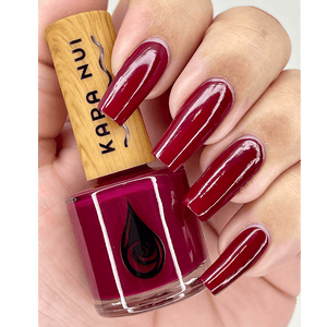 hand swatch of toxin free nail polish color nohea