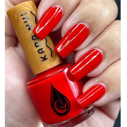 mandarin non toxic nail polish hand swatch