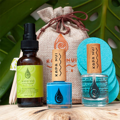 starter set of natural non toxic nail polish in color kailua bay