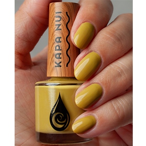 water-based nail polish in laukahi hand swatch