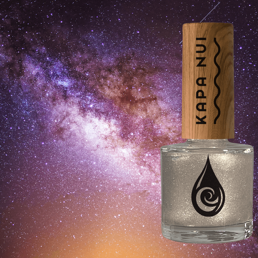 water based nail polish 9ml bottle with milky way in background