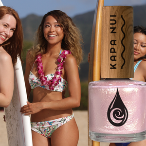 toxin free nail polish hauoli bottle with wahine surfer girls