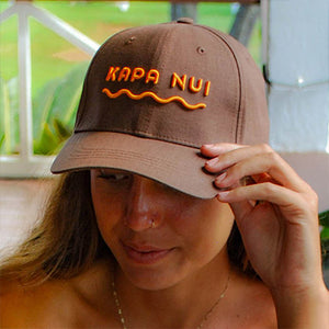 Hemp Hat Cap brown modeled by hawaiian girl