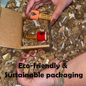 kapa nui nail products being wrapped in ecofriendly sustainable packaging