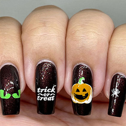 Halloween nail art using kalapana non toxic nail polish