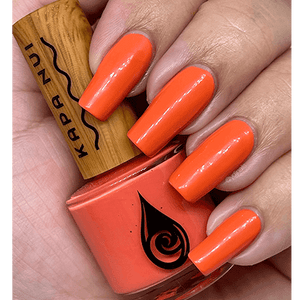 kona sunset non toxic nail polish hand swatch for starter set